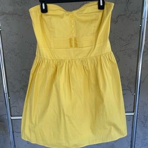 Yellow Bebop strapless dress.
